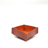 Small change tray in brown leather